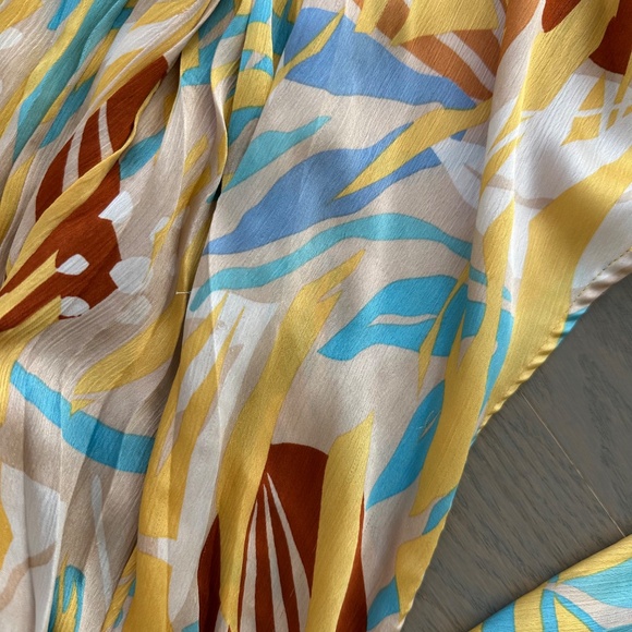 Bronx and Banco Jafari Isla Dress Yellow One Shoulder Maxi Floral Cut Out Sz XS - Picture 8 of 11